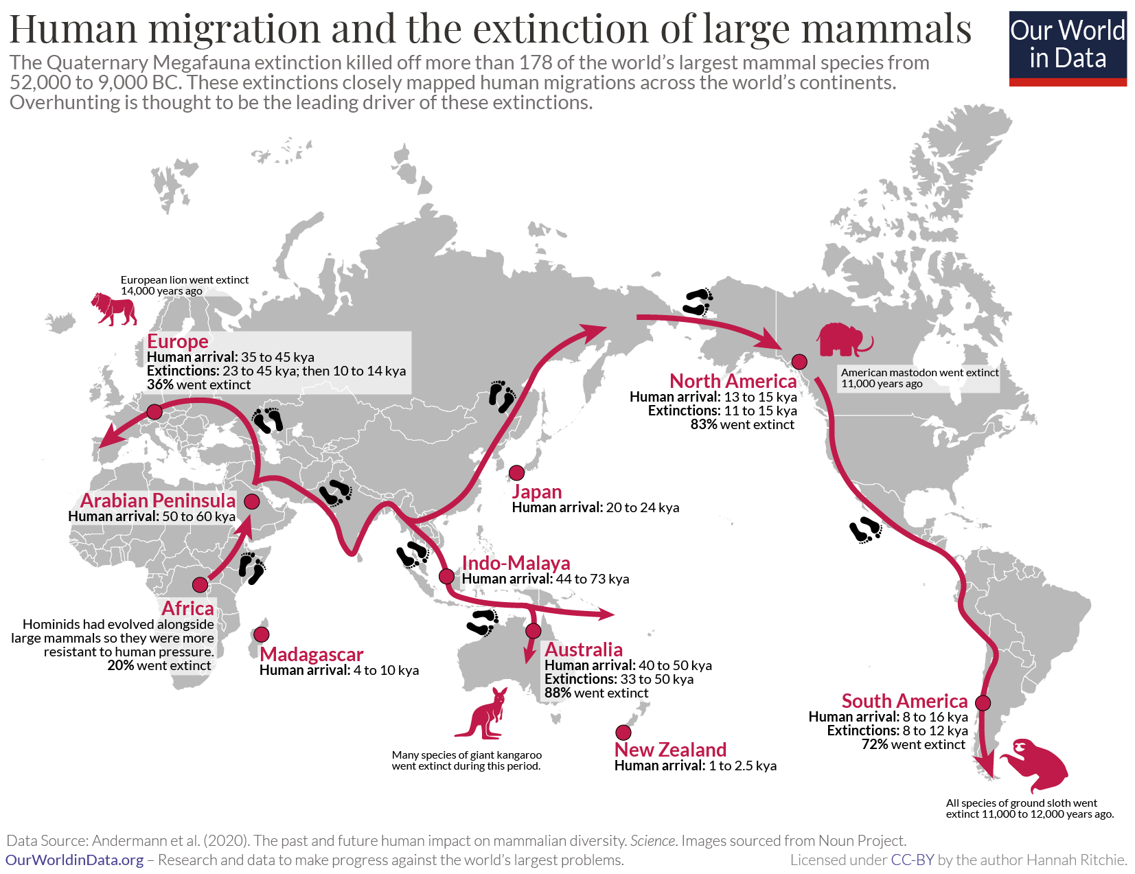 Human arrival map
